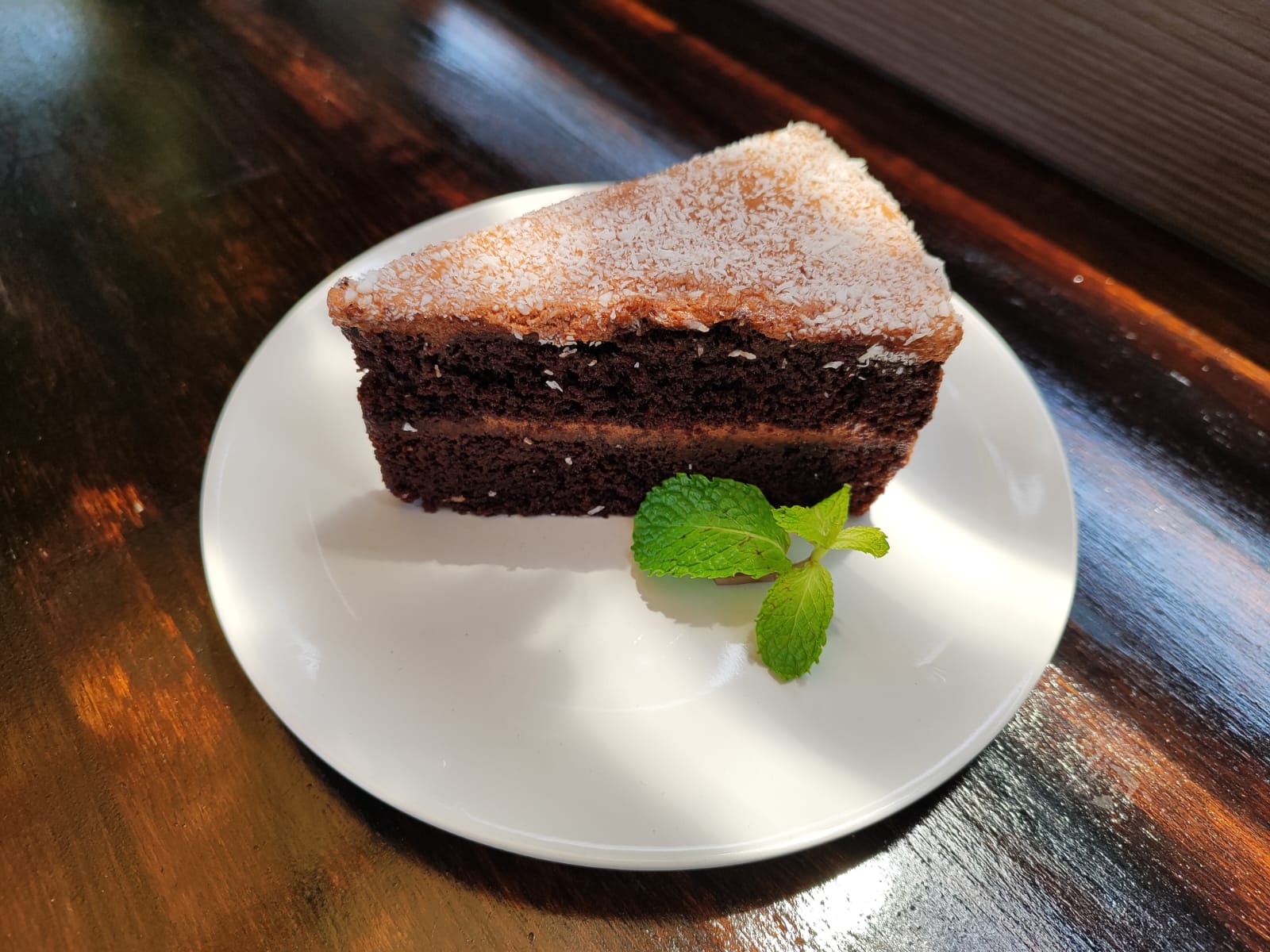 Coconut chocolate cake at MonAmi Cafe Bangrak