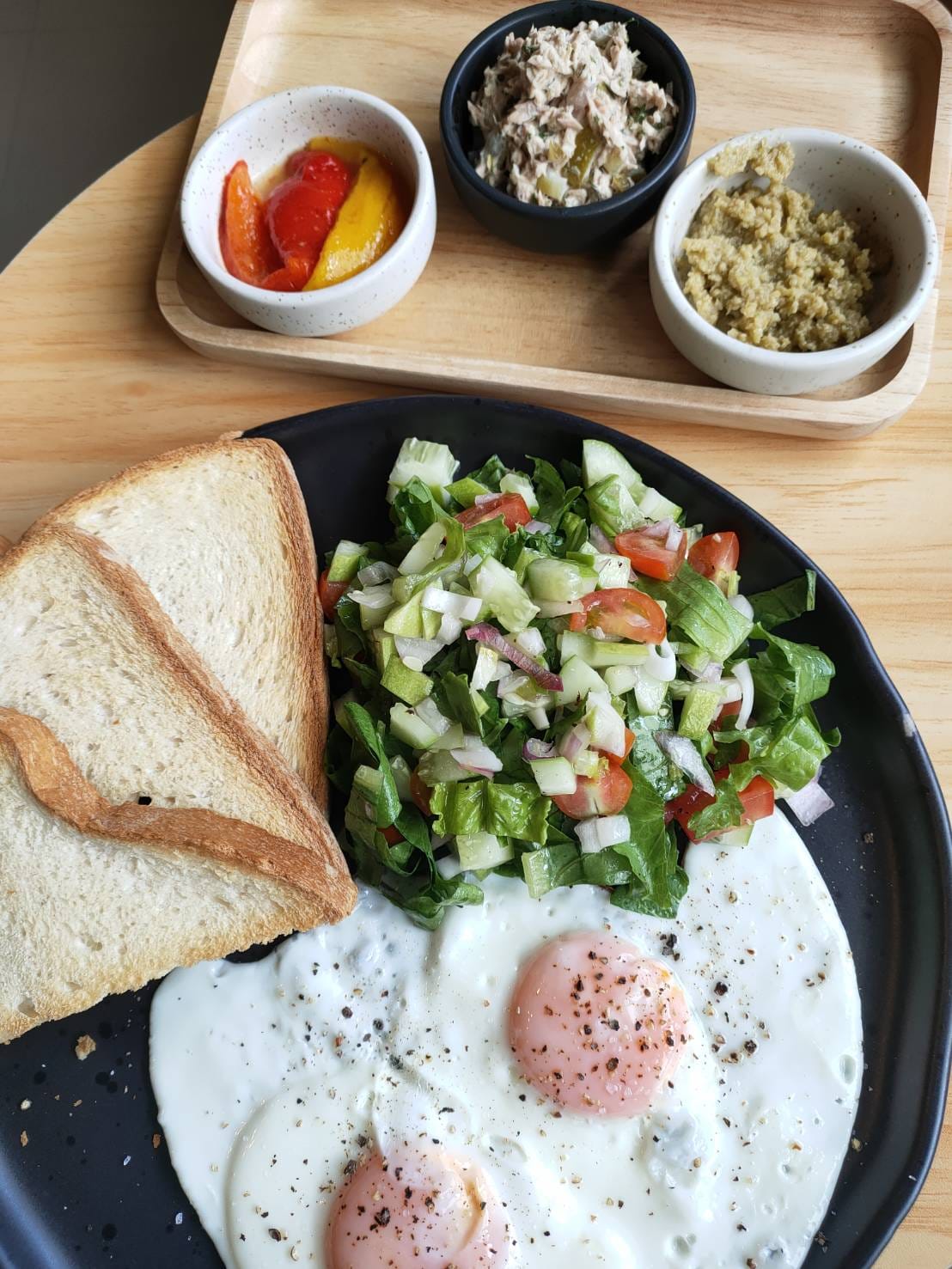 Mediterranean breakfast plate at MonAmi Café Koh Samui
