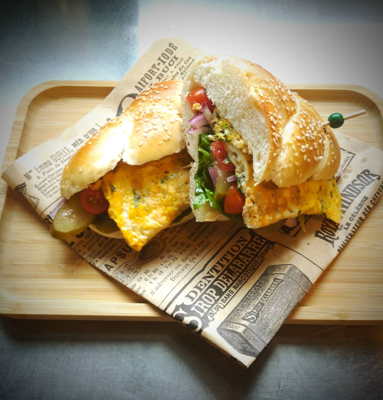 Veggie egg delight sandwich at MonAmi Cafe